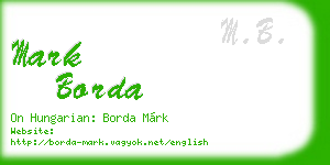 mark borda business card